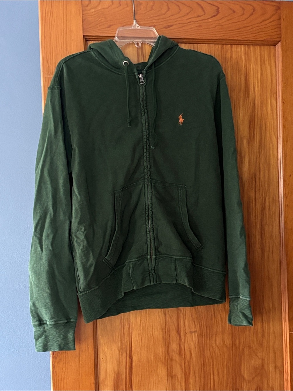 Ralph Lauren Forest Green Full-Zip Hoodie with Pony Logo